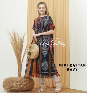 MIDI KAFTAN TENUN IKAT TRADISIONAL MURAH ETNIK BATIK DRESS