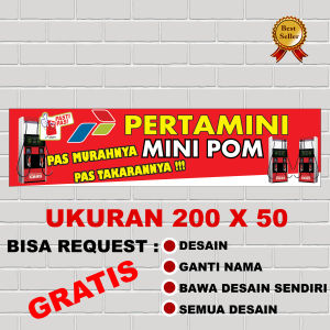 SPANDUK BANNER POM MINI UKURAN 200 X 50 BISA GANTI NAMA DAN TULISAN