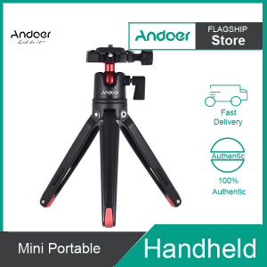 Andoer Mini Handheld Travel Tabletop Tripod Stand with Ball Head for Canon Nikon Sony DSLR Mirrorless Camcorder for iPhone X 8 7 Plus 7s 6s for Samsung Huawei Honor 9 Smartphone for GoPro 5