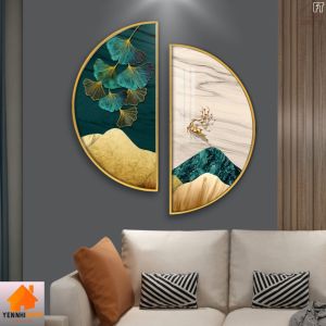 Tranh bán nguyệt Yennhi_Shop xả Tranh tròn tranh tròn treo tường tranh tròn tráng gương bán nguyệt đẹp