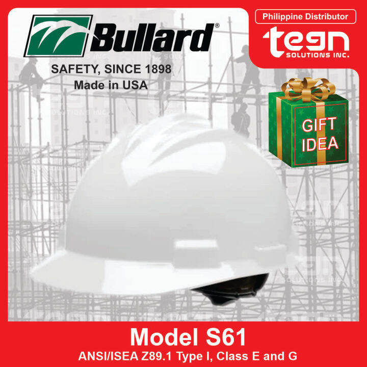 Bullard Safety Helmet / Hard Hat, Model S61, W/ Ratchet Suspension ...