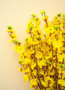 10 cành Hoa mai hoa đào hồng đào đỏ giả cắm bình hoặc làm chậu mai đào lớn trang trí Tết tuyệt đẹp