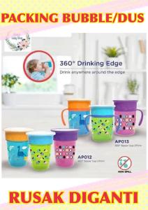 Baby Safe ap013 AP012 360 Sipper Cup With Handle 270ml / Gelas Minum Babysafe Anti Tumpah/Training Cup anak bayi dengan pegangan +BUBBLE