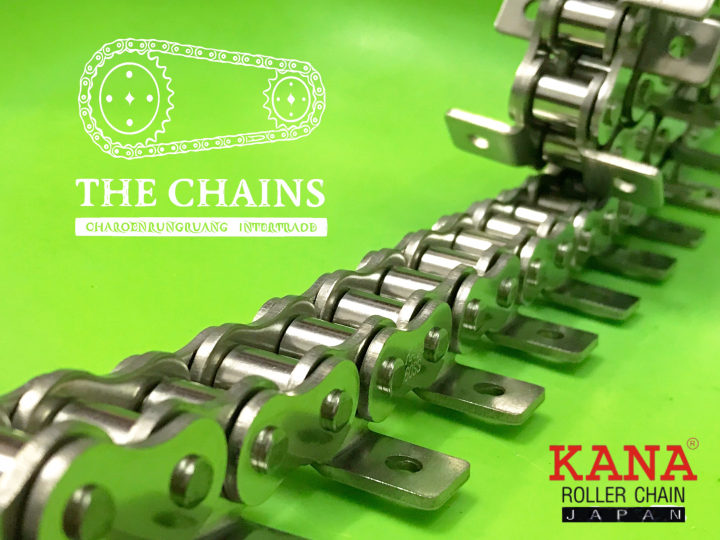 KANA โซ่60K1SS สแตนเลสมีปีก2ข้าง กาน่า STAINLESS STEEL ROLLER CHAIN (JAPAN)/1กล่อง =10ฟุต
