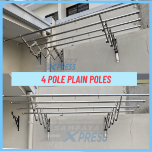 UPGRADED 4 Pole Sampayan Xpress Space Saver Stainless Steel Laundry Drying Rack clothes hanging  rack retractable foldable