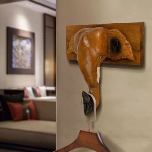 หัวช้างแขวนของ ราวแขวนเสื้อติดผนัง ราวแขวนเสื้อรูปหัวช้าง ที่แขวนหมวก ที่แขวนรูปช้าง ราวแขวนเอนกประสงค์ LuckyThailand หัวช้าง ช้าง แขวนของ