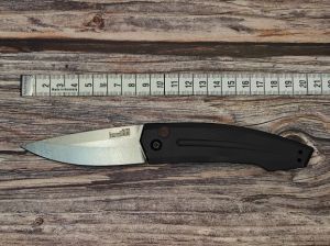 มีดพับ Kershaw รุ่น 7200SW สำเนาจีน กดปุ่มเปิดอ้อโต้เร็ว ใบ CPM-154 สีเงินลายหิน ด้ามอลูมิเนียม สีดำ ใบเปิดเร็ว จัดถนัดมือดี  -Kershaw Launch 2 Automatic Knife7200