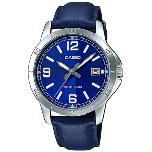 CASIO ORIGINAL - CASIO MTP-V004L-2B - Men - Biru - Kulit Band - NEW - Jam dunia JD18ST # Jam Tangan Pria Cowok Anti Air Digital Analog + CASIO MTP V004L 2B MTP-V004L V 004 L MTPV004 MTP-V004 MTPV004L MTP-004 V004 s001 $ WR0 STK SD7