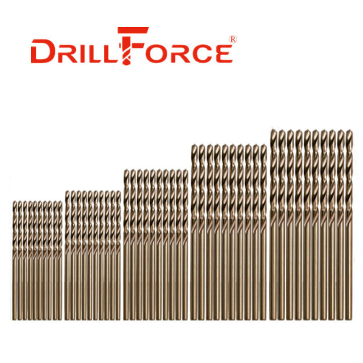POWERTEC 1/2 In. M35 HSS Cobalt Jobber Length Twist Drill Bits With