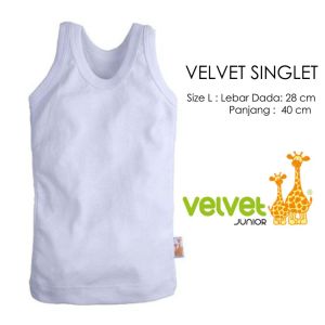 Velvet Junior Singlet / kaos dalam size NB s M L LB 2 3 4 5. Harga untuk 1pak isi 3