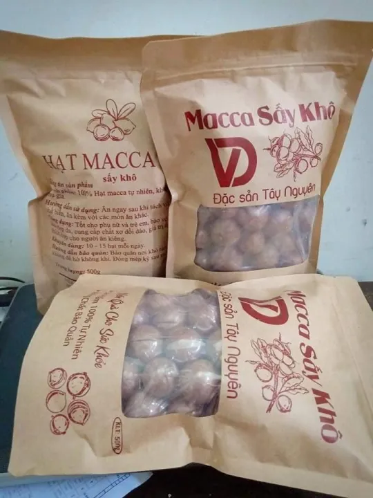 Hạt Mắc ca nứt vỏ Việt Nam - hạt Macca Dak lak - Hạt mac ca tây nguyên ( Vỏ mỏng - loại 1 - thơm ngon) - Bịch 500g