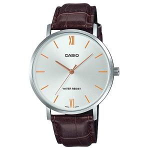 CASIO ORIGINAL - CASIO MTP-VT01L-7B2VUDF - Analog - MEN - Kulit - Coklat Silver - Jam dunia JD18ST # Jam Tangan Pria Cowok Anti Air Digital Analog + CASIO MTP VT01L 7B MTP-VT01L VT 01 L MTPVT01 MTP-VT01 MTPVT01L MTP-01 MTP-VT01L-7B VT01 $ WR0 STK SD7