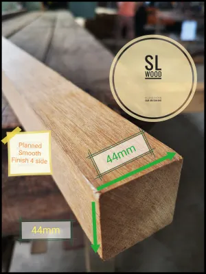Balau Solid Wood Timber Smooth Finish 44(T)mm × 44(W)mm = 8(L)Feet Kayu Balau