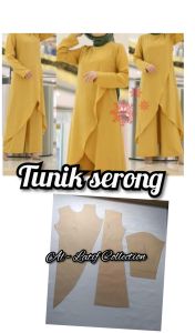 pola instan / pola jiplak TUNIK SERONG