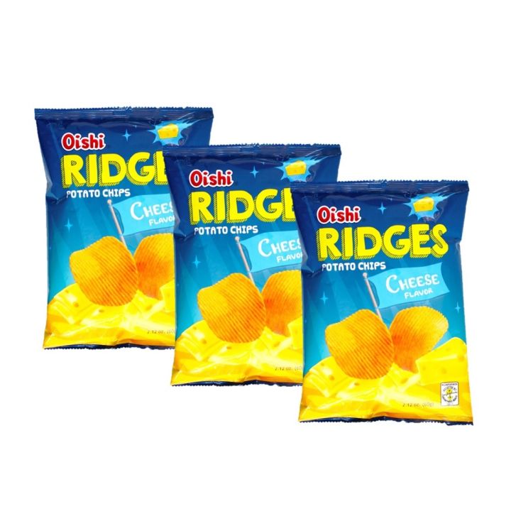 Oishi Ridges Cheese Flavor 60g x 3 [Expiry on July 6, 2026] | Lazada PH