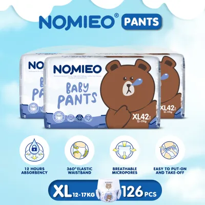 [Carton Sale]NOMIEO Diapers Pants / Tape S M L XL XXL XXXL bundle of 3 Baby disposable diapers