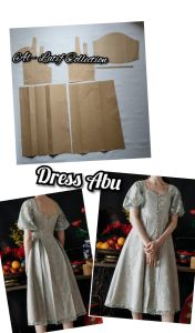 pola instan / pola jiplak DRESS ABU