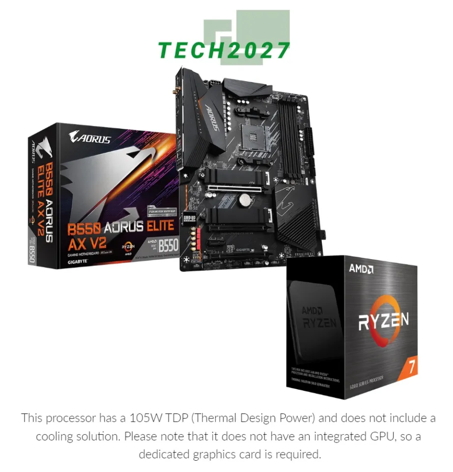AMD Ryzen 7 5800X 3.8 GHz Eight-Core Processor With GIGABYTE B550