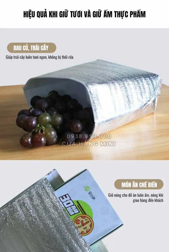 Túi Xốp Bạc Giữ Nhiệt Dày 3mm - 27x16x32cm Túi Xốp Bạc Giữ Nhiệt Dày 3mm - 27x16x32cm