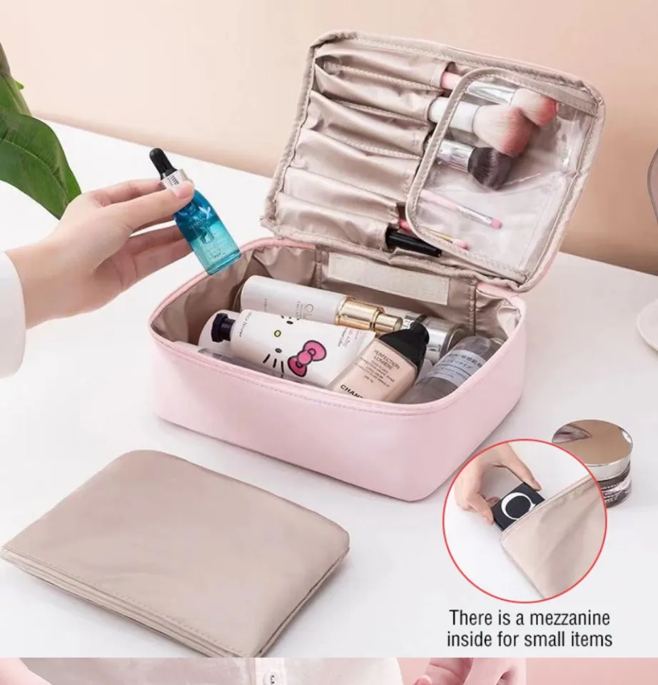SG Stock] Large Size Cosmetics Bag Portable Travel Zip Makeup