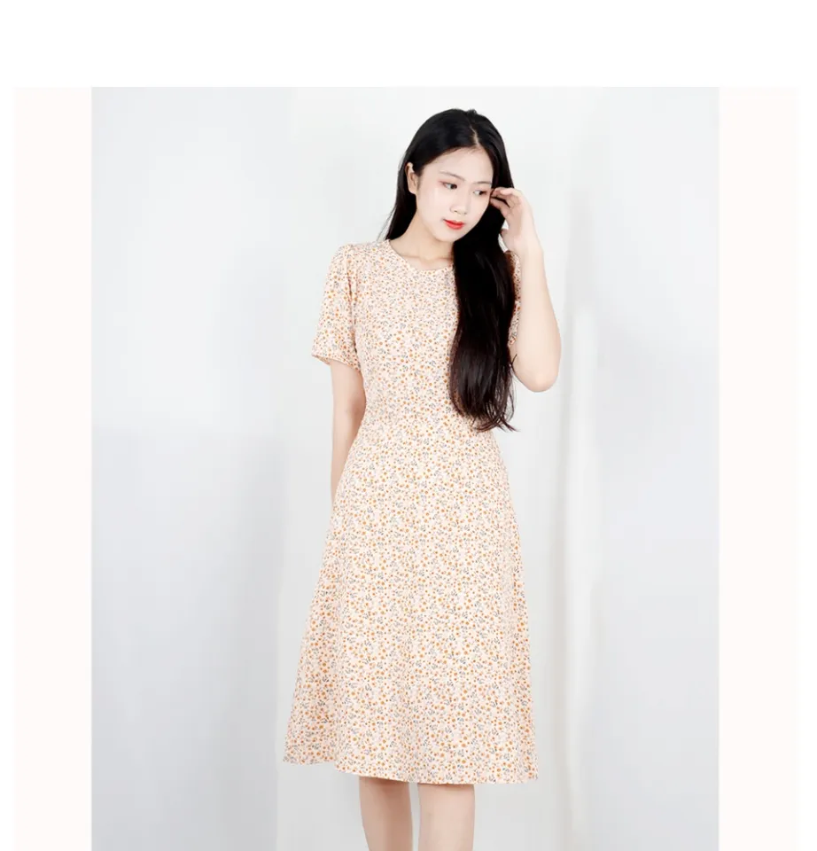 Đầm babydoll gắn nơ cổ tim thời trang Hàn Quốc.Váy trắng xòe Vintage tiểu  thư tinh khôi. Đầm Form rộng tay bồng bánh bèo dễ thương. Váy trắng nữ. Đầm  xòe xinh