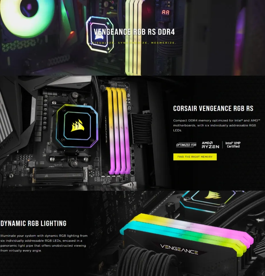 CORSAIR Vengeance RGB RS 16GB/32GB/64GB/128GB 3200Mhz/3600Mhz DDR4