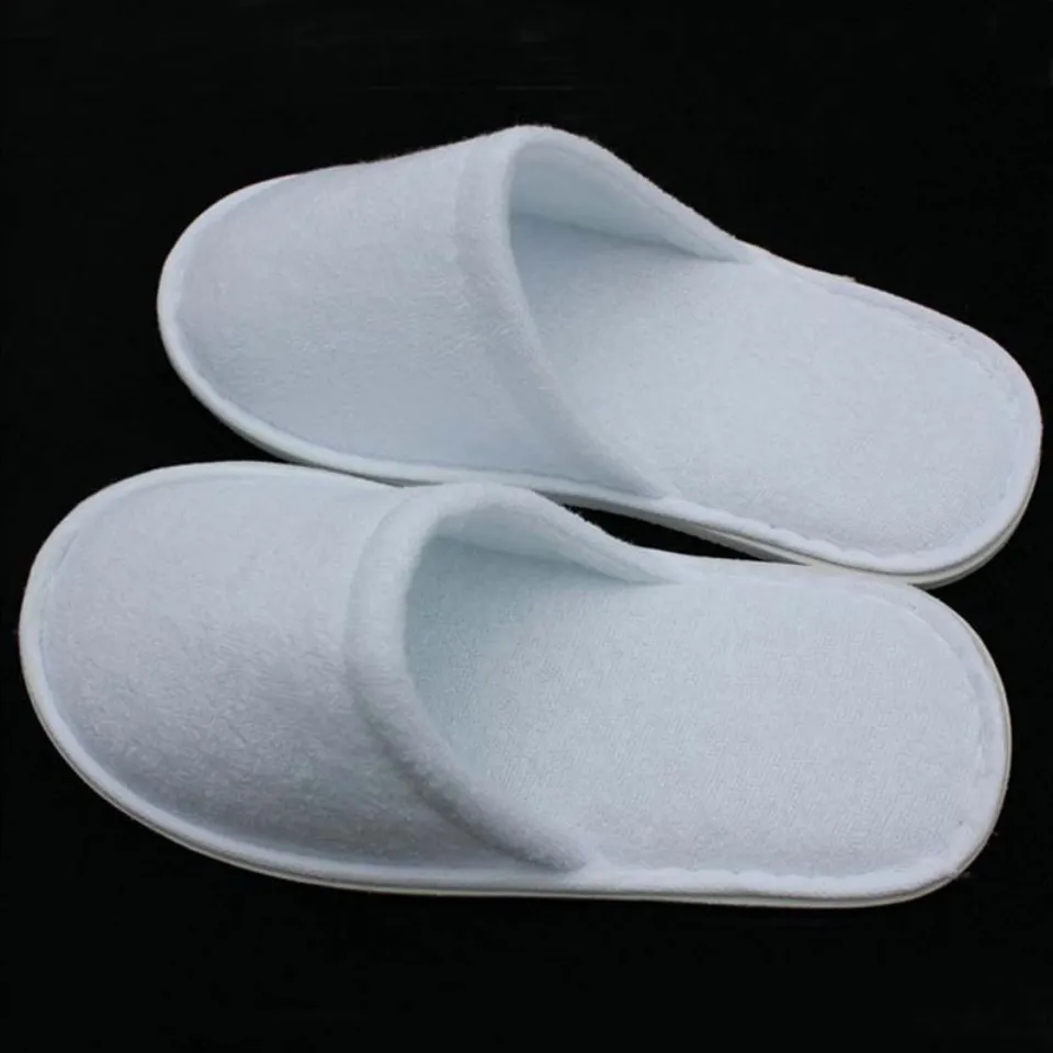10 Pairs Disposable Slippers Hotel Non-Slip Closed Toe Men Women SPA  Slippers For Home And Hotel White Gray
