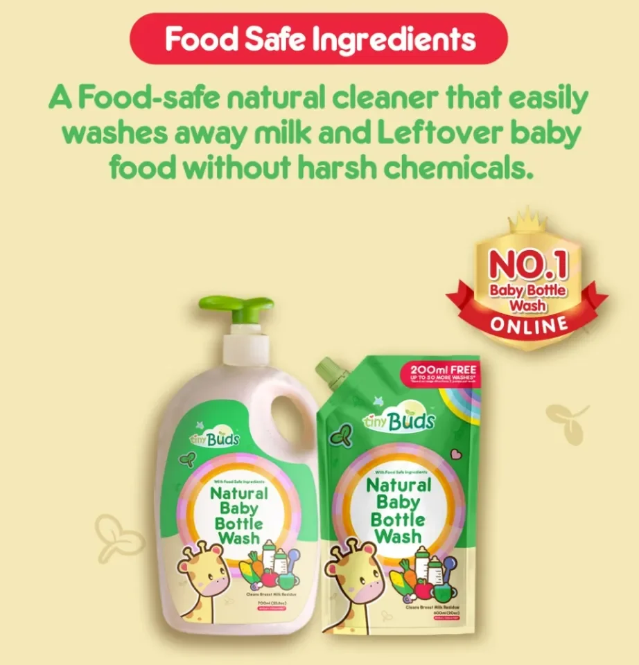 Tiny Buds Natural Baby Bottle Nipple and Utensil Wash 600ml Set of 3 |  Lazada PH