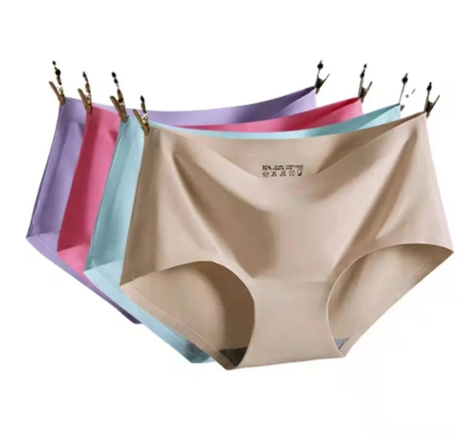 PH5.5 Seamless Panties Antibacterial Panties Ice Silk Panties Large Size  Panties Women's Panties Mid Waist - Shop VOLA Women's Underwear - Pinkoi