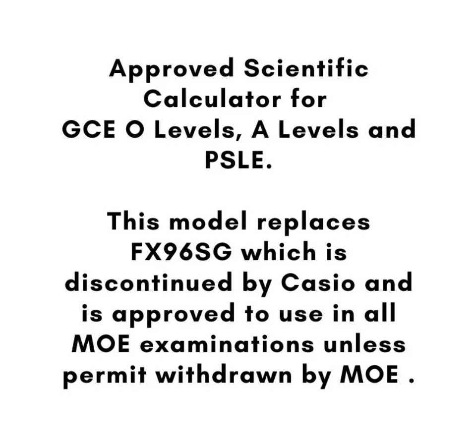 Scientific Calculator Casio FX 97SG Plus | Approved for School Use and  Exams (PSLE, O Levels, A Levels) | Yunnan General Supplier