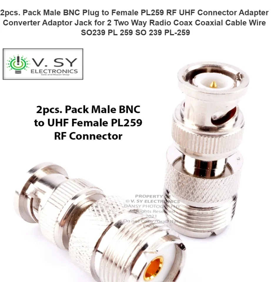 Futheda UHF PL259 Maschio A Femmina UHF SO239 Ad Angolo Retto, Spina 90 Gradi, Adattatore Coassiale RF Compatibile Con Radio CB, Marina, VHF, Video, Antenna FPV, Walkie-Talkie, Broadcast, 2 Pezzi