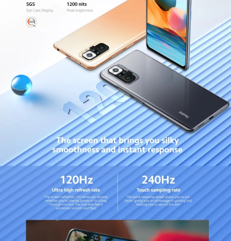 Xiaomi Redmi Note 10 Pro Smartphone | 6GB/8GB+128GB / 8GB+256GB | 108MP  Quad Rear Camera | Qualcomm® Snapdragon™ 732G | 120Hz 6.67” AMOLED  DotDisplay | 5020mAh Battery | 33W Fast Charging | Lazada PH