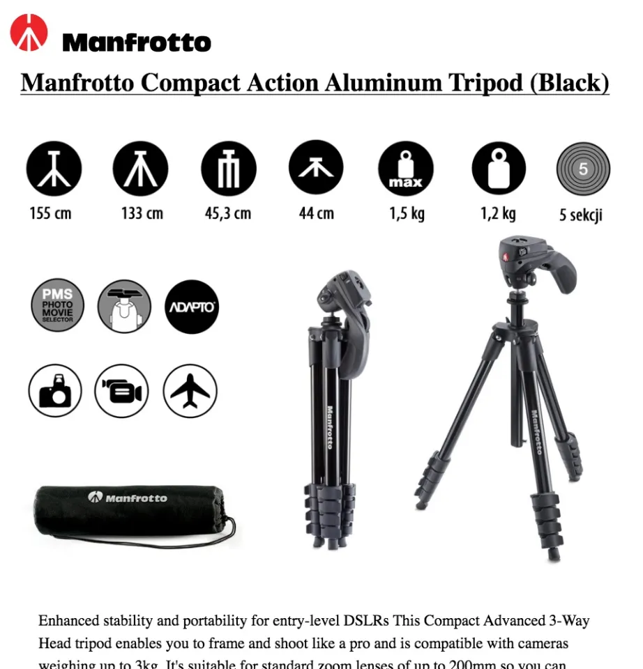 Compact Advanced Manfrotto Compact Action Tripod Reviews Buy