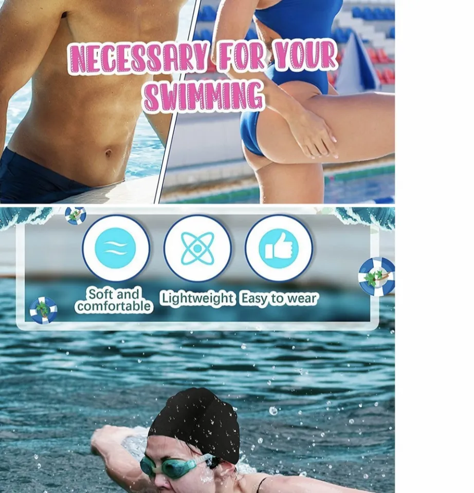 Flexible Silicone Waterproof Swimming Cap Unisex Adult Swimwear