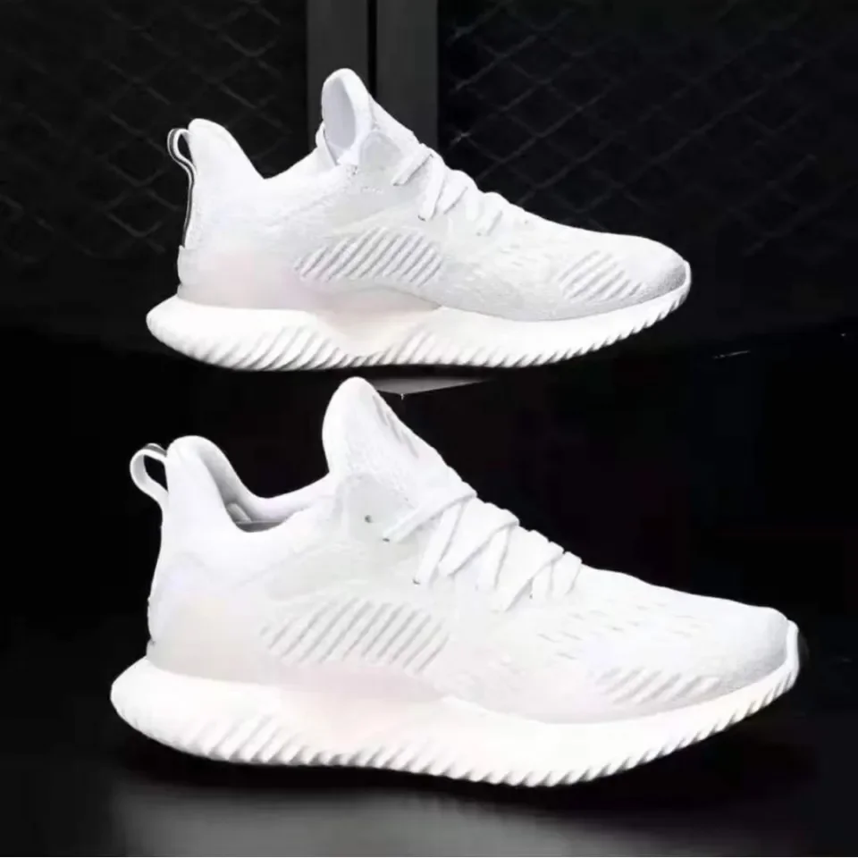 AlphaBounce All White Running Shoes For MEN AND WOMEN 5777