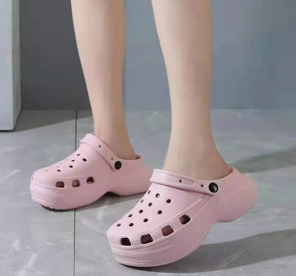 Crocs platform high-heeled sandals Thick bottom slippers for women