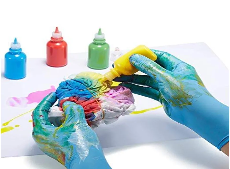 IRONskin Kids Multipurpose Nitrile Gloves Blue White 100 Pcs Craft