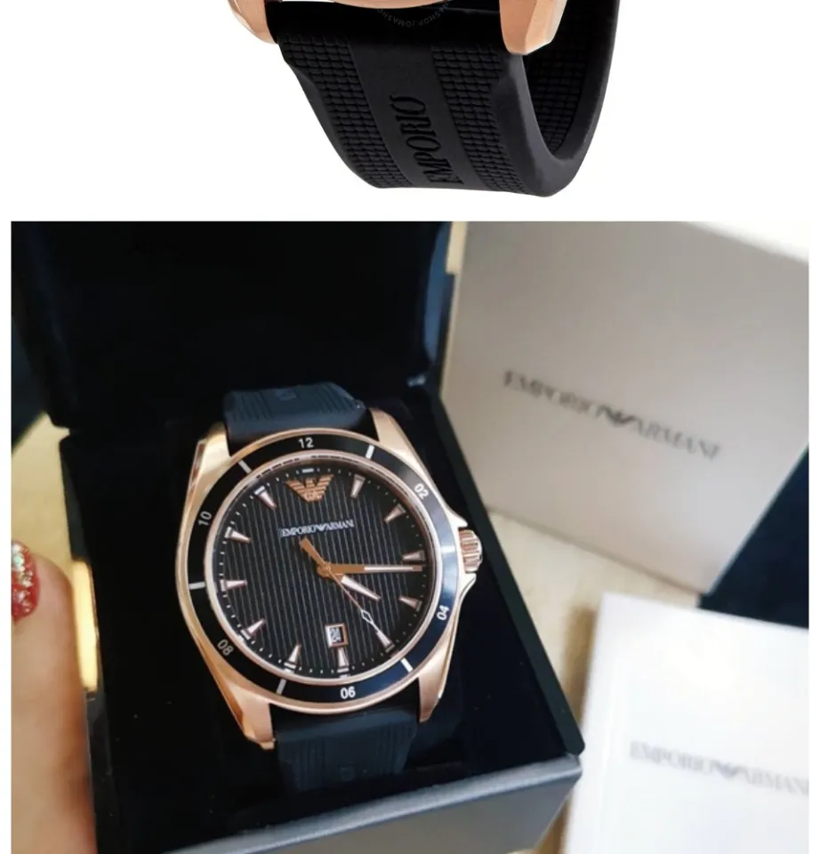 Authentic Emporio Armani Men Sigma Black Dial Silicon Watch AR11101 Jam Tangan Lelaki Lazada