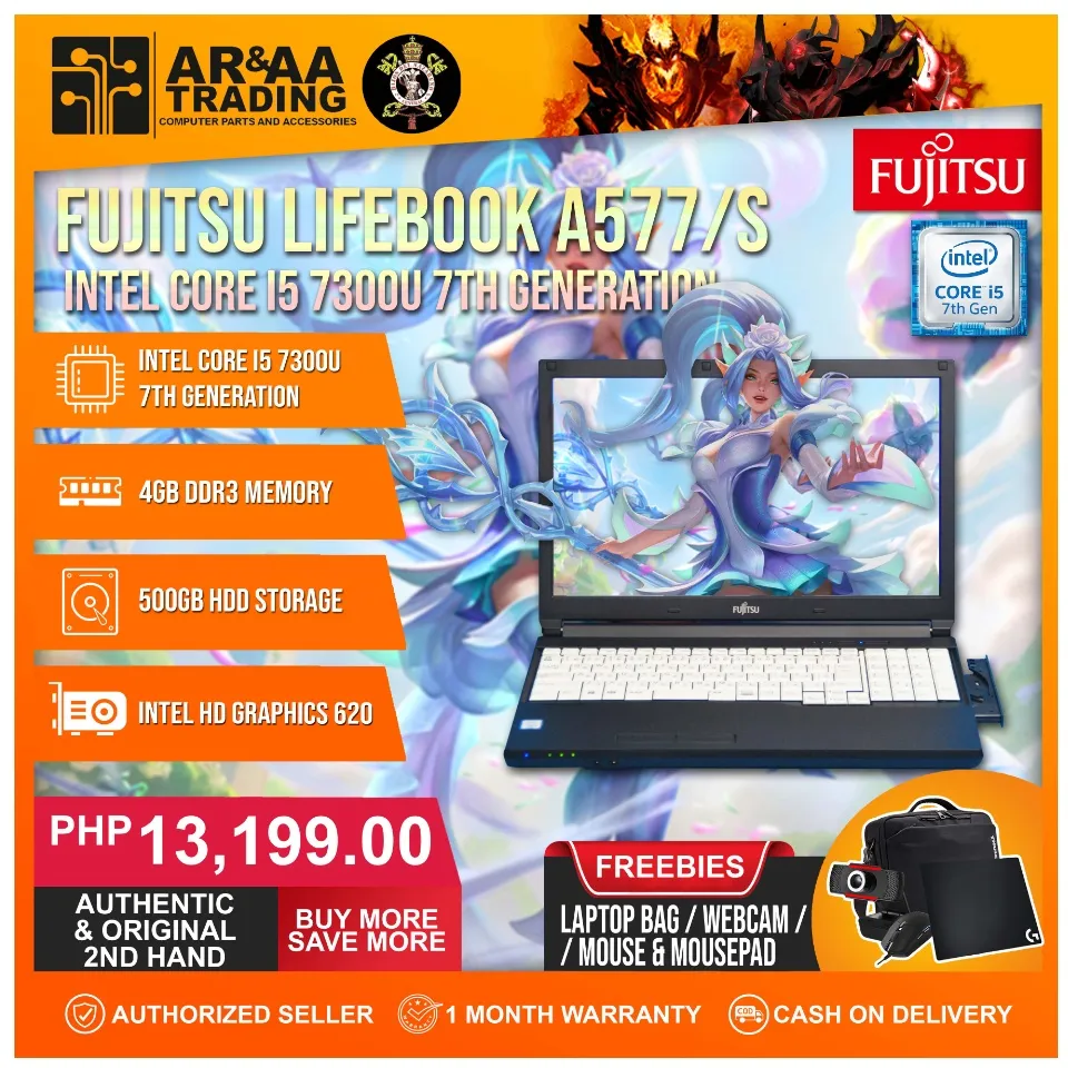 💻 Laptop FUJITSU LIFEBOOK A577/S Intel Core i5 7300U 7th