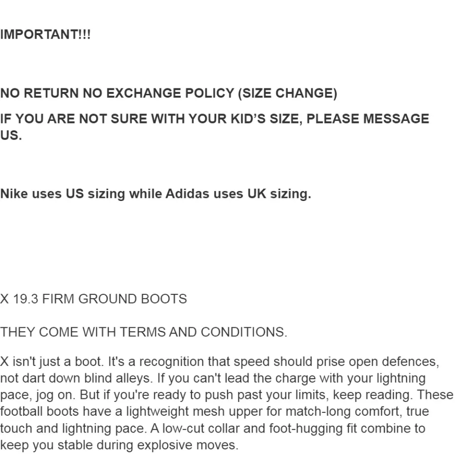 Adidas exchange policy sale