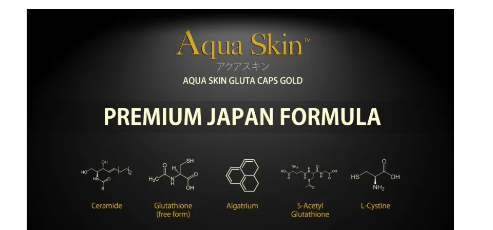 Aqua Skin Gluta Caps Gold Japan made | 60 capsules | Lazada PH