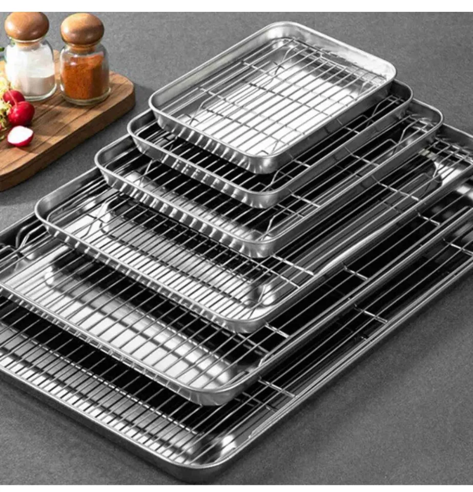 Premium Stainless Steel Oven Baking Tray Removable Cooling Rack
