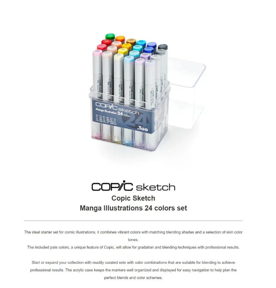 Copic Sketch Marker 24 Colors Manga Set