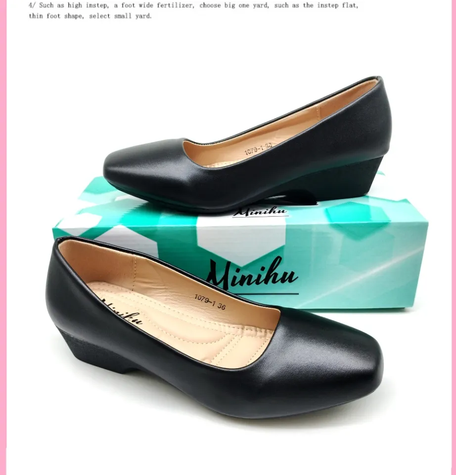 Black wedge hot sale school shoes