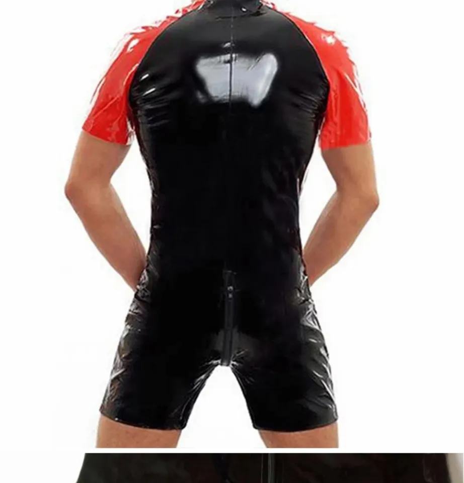 Plus Size Sexy Open Crotch PVC Leather Bodysuit For Sex Mens Latex Bodycon  Crotchless Shiny Leather Jumpsuit 男士性感亮皮开档连体衣 PVC亮皮紧身衣  男士修身亮皮紧身衣【Sekexi-241】 | Lazada