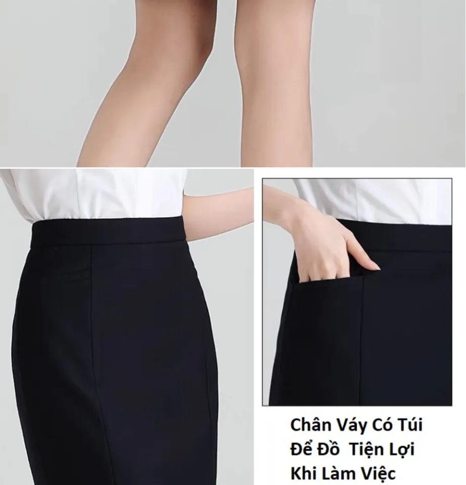 Set Áo Cổ Sen Phối Tay Nơ & Chân Váy Xòe NK Fashion Thanh Lịch, Nữ