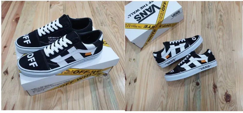 PROMO Sepatu OFF WHITE x Vans09 Old Skool Virgil Abloh Zebra Black