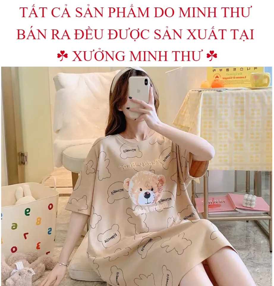 Đầm mặc nhà dễ thương chất thun cotton 4 chiều mịn mát thấm hút mồ hôi, có  Bigsize, Ship hoả tốc 30' - Đầm, váy nữ | ThờiTrangNữ.vn