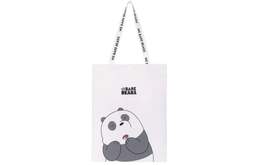 Miniso We Bare Bears Shopping Bag Tote Bag Canvas Cartoon Shopping