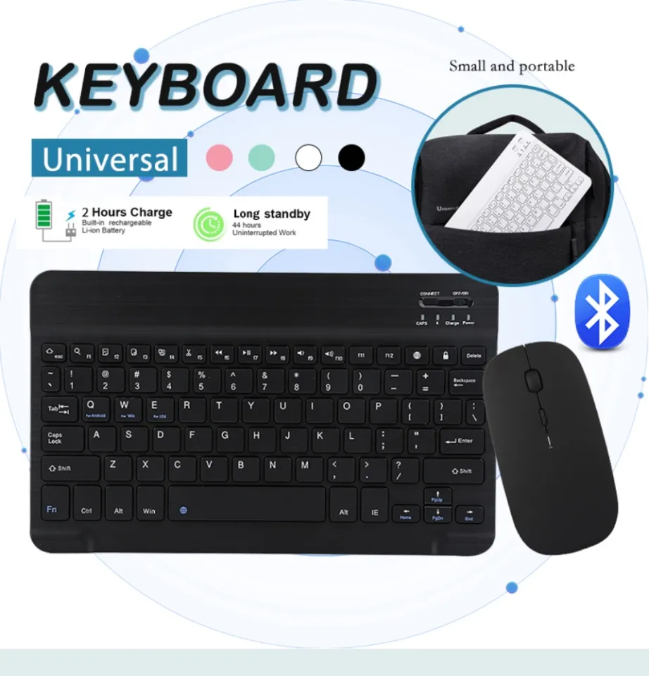 10inch Wireless Keyboard Bluetooth Keyboard Mouse for ipad Phone Tablet  Rechargeable Keyboard for Android iOS Window | Lazada PH